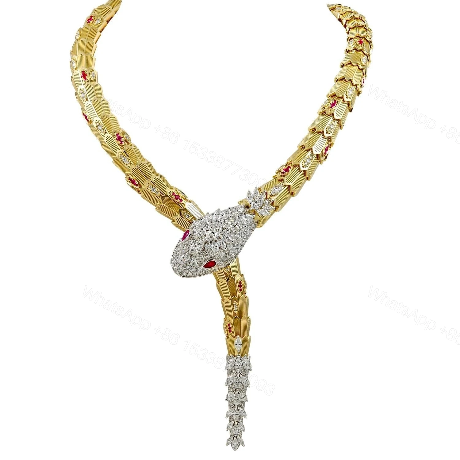 View 6 of Bvlgari Serpenti Necklace Diamonds And Ruby High Jewelry