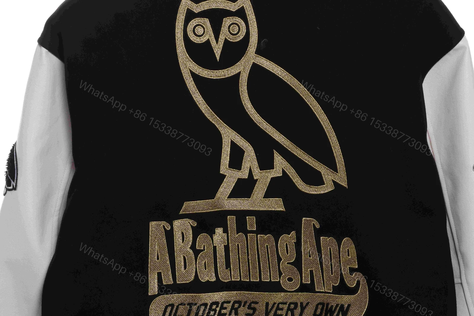 View 3 of Bape x OVO Varsity Jacket Black