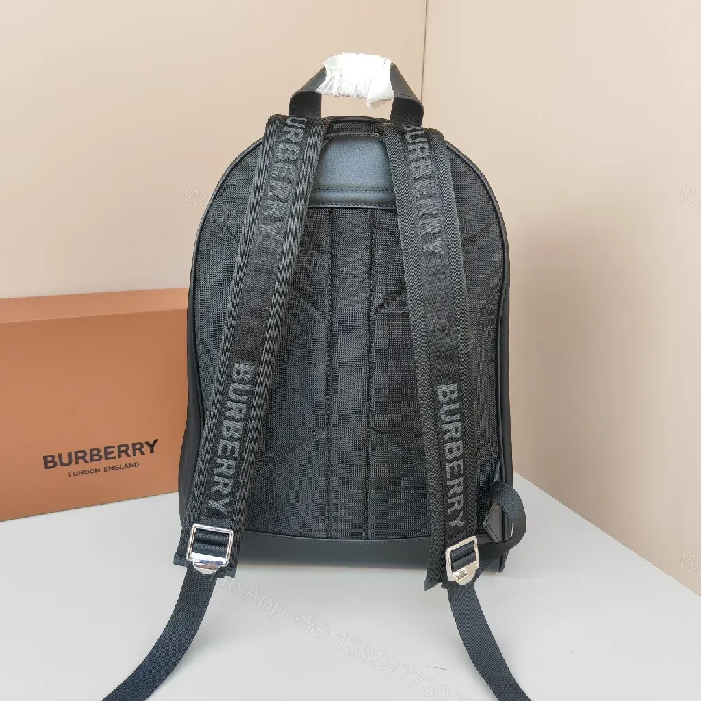 View 3 of Black Nylon Backpack with Front Pocket, Minimal Luxury, Everyday Carry