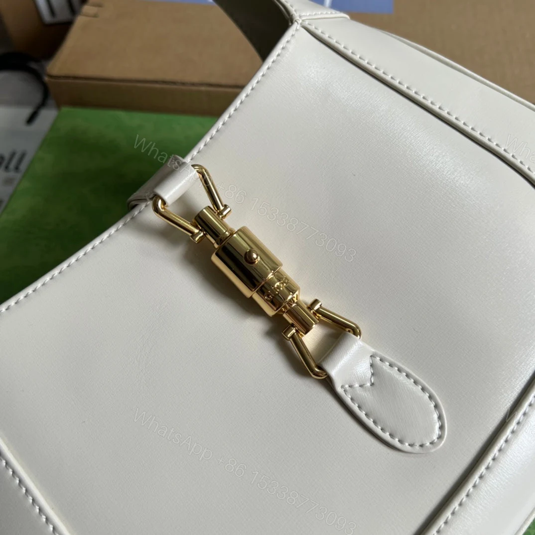View 4 of GG JACKIE SMALL 28 SHOULDER BAG IN WHITE CALFSKIN