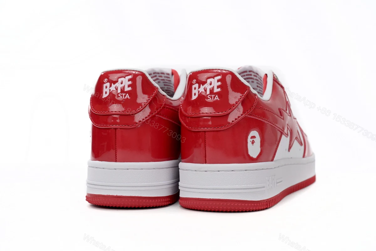 Cheap Fake BapeSta Low Red And White Mirror Surface 1170 191 022 — view 2