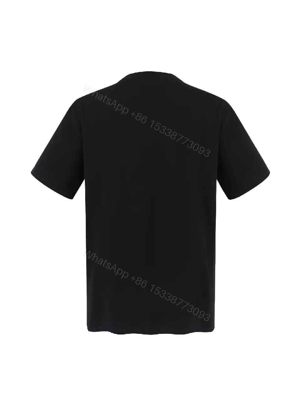 View 3 of Black Cotton Minimalist Tee – Subtle Chest Logo, Premium Essential