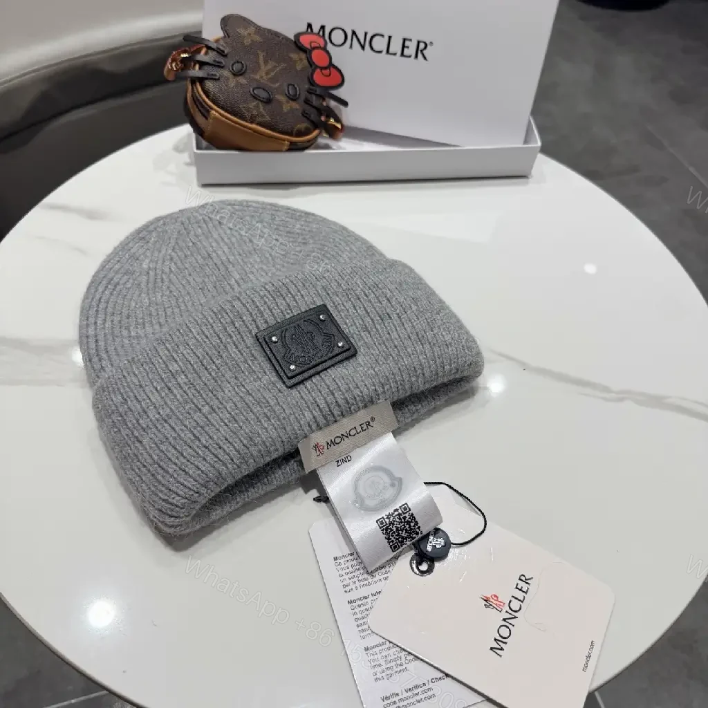 View 6 of Neutral Knit Beanie, Premium Wool Blend, Modern, Warmth, Beanie
