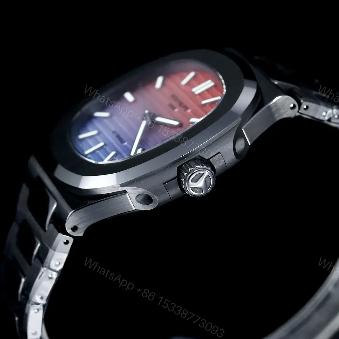 View 6 of Patek Philippe Gradient Black Nautilus Ceramic Bracelet Pink Blue Dial 40mm PP-NAU-GRAD-PBL-CER40