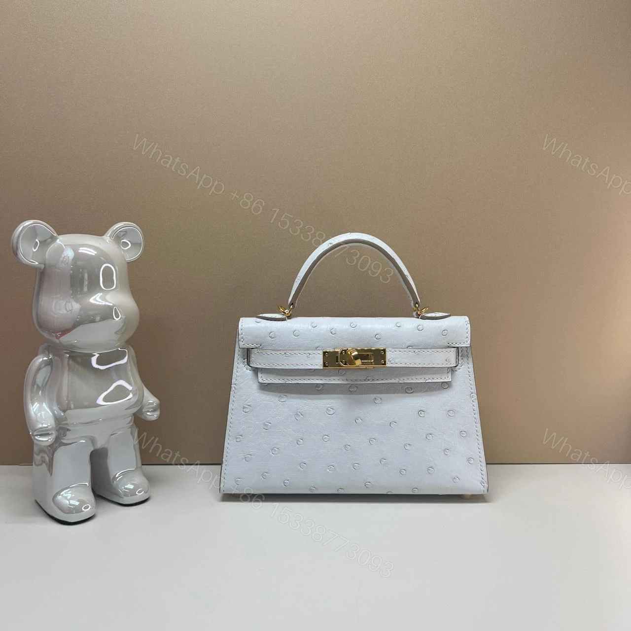 View 8 of HERMÈS Mini Kelly Ostrich