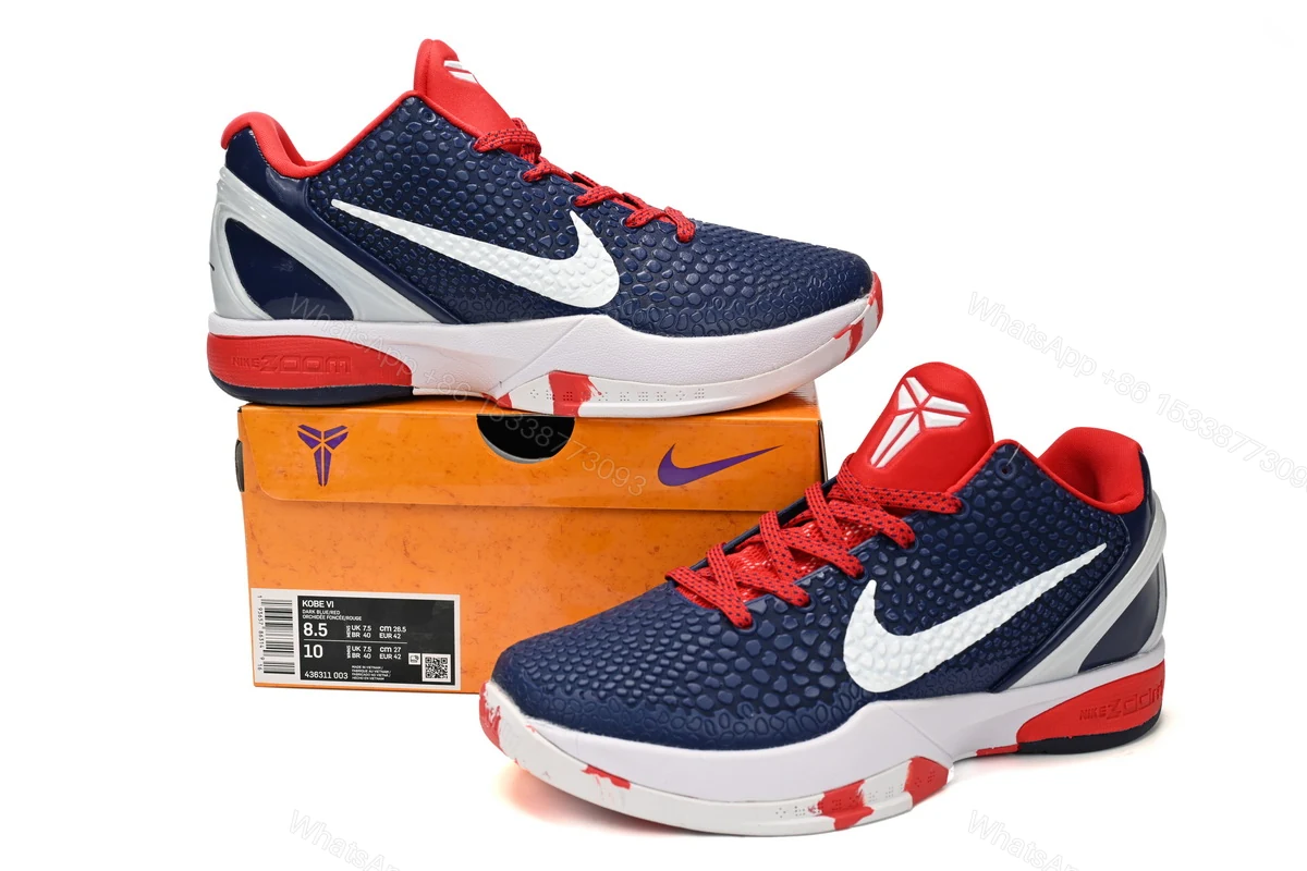 View 3 of Nike Kobe 6 Protro White Blue Red 436311-003