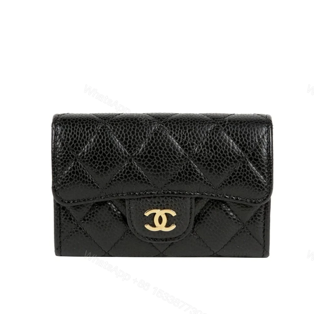 Chanel Classic Card Holder Grain Black With Gold Hardware 11Cm AP0214 Y01864 C3906 — view 1