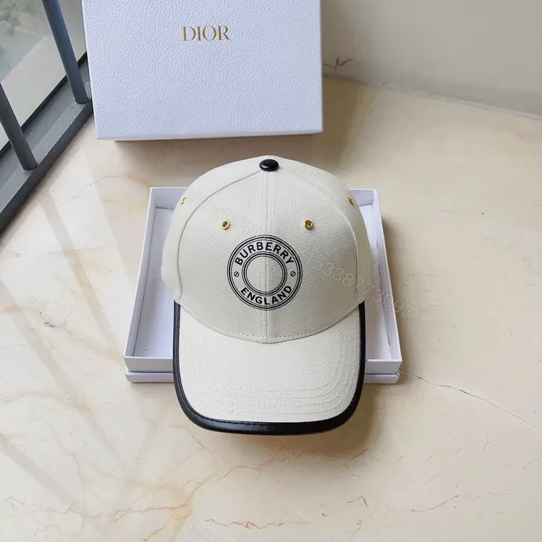 View 8 of Cream Burberry-Inspired Cap: Premium Cotton, Subtle Shine, Unisex