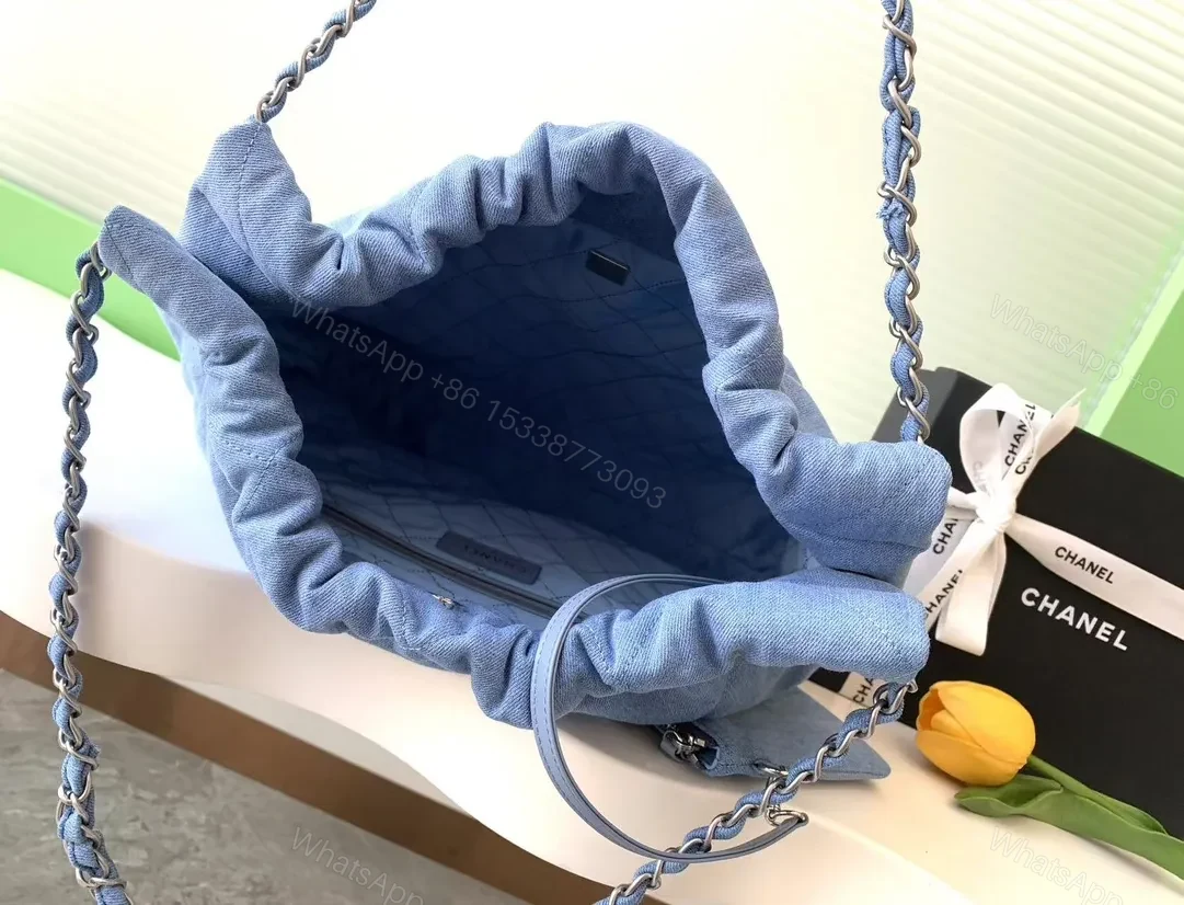 View 9 of Quilted Denim Shoulder Bag: Luxe Everyday Chic Carryall