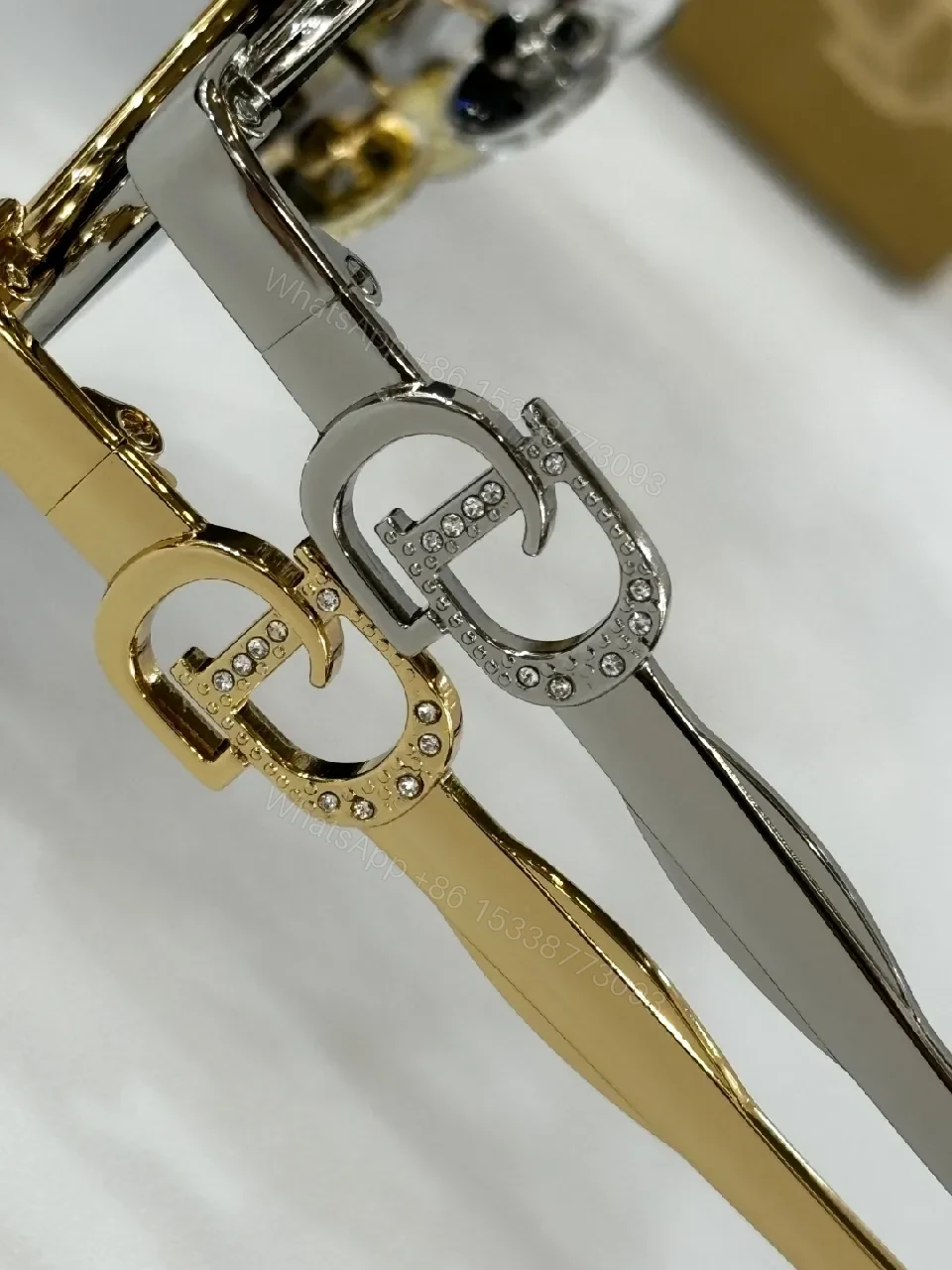 View 6 of Elegant Gold Round Sunglasses with Dior Pattern Monogram