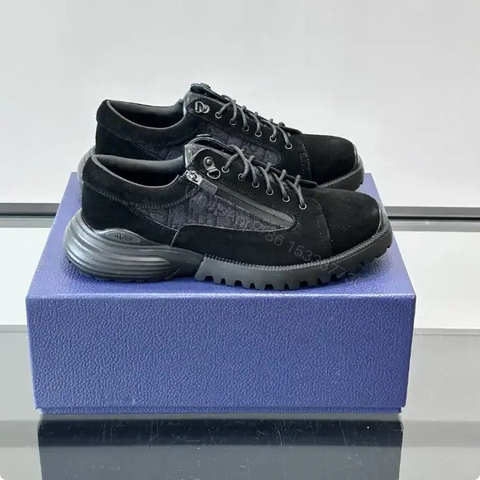 View 4 of DIOR COMBAT DERBY SHOES BLACK SUEDE AND BLACK OBLIQUE JACQUARD – CD199