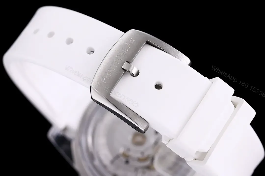 View 9 of Rolex Submariner Phantom Blue Dial Rainbow Crystal Edition White Strap 40mm RG-SUB-PHANTOM-BLUE-CARTOON