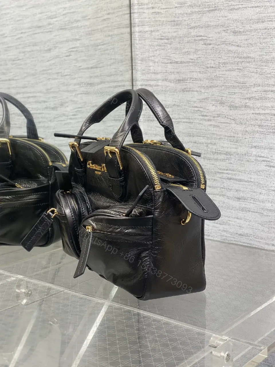 View 2 of Compact Black Leather Satchel: Luxe Everyday Carry
