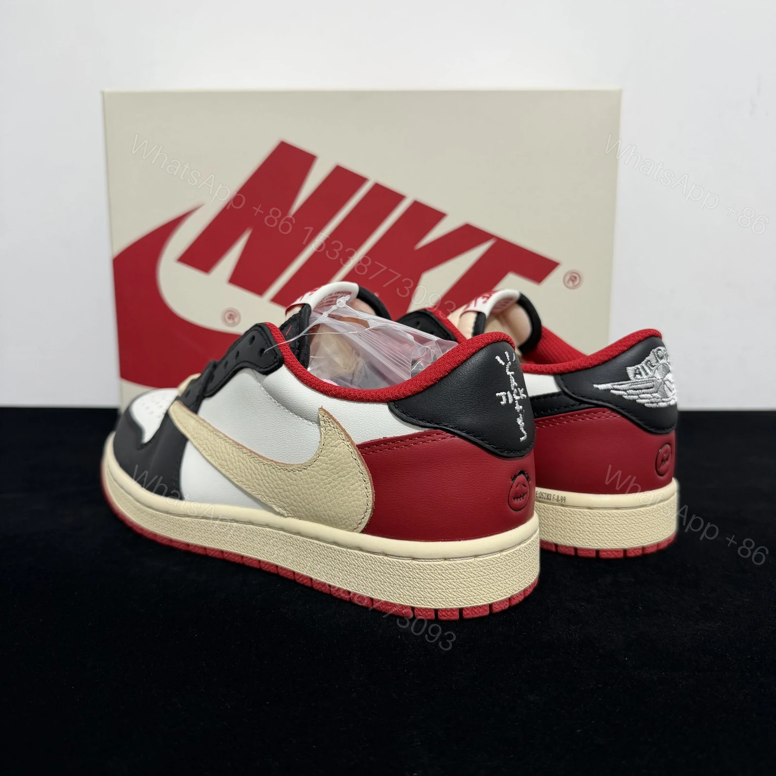 View 5 of Travis Scott x Nike Air Jordan 1 Low OG Black/Red Replica