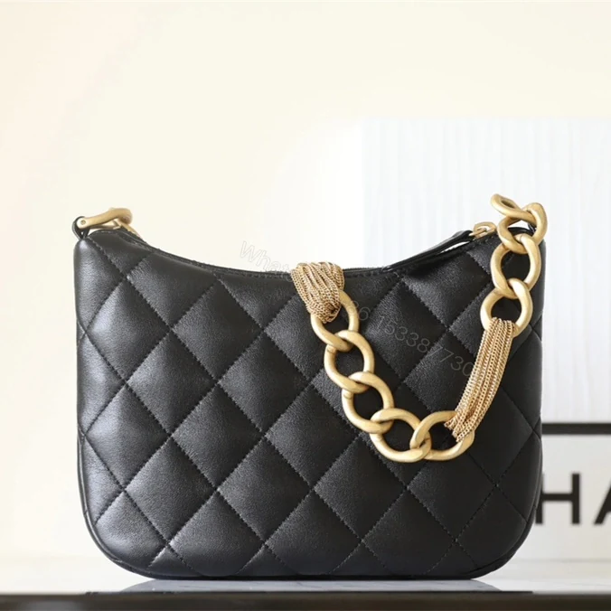View 2 of Chanel高仿奢侈品腋下包23aHobo系列黑金免檢版