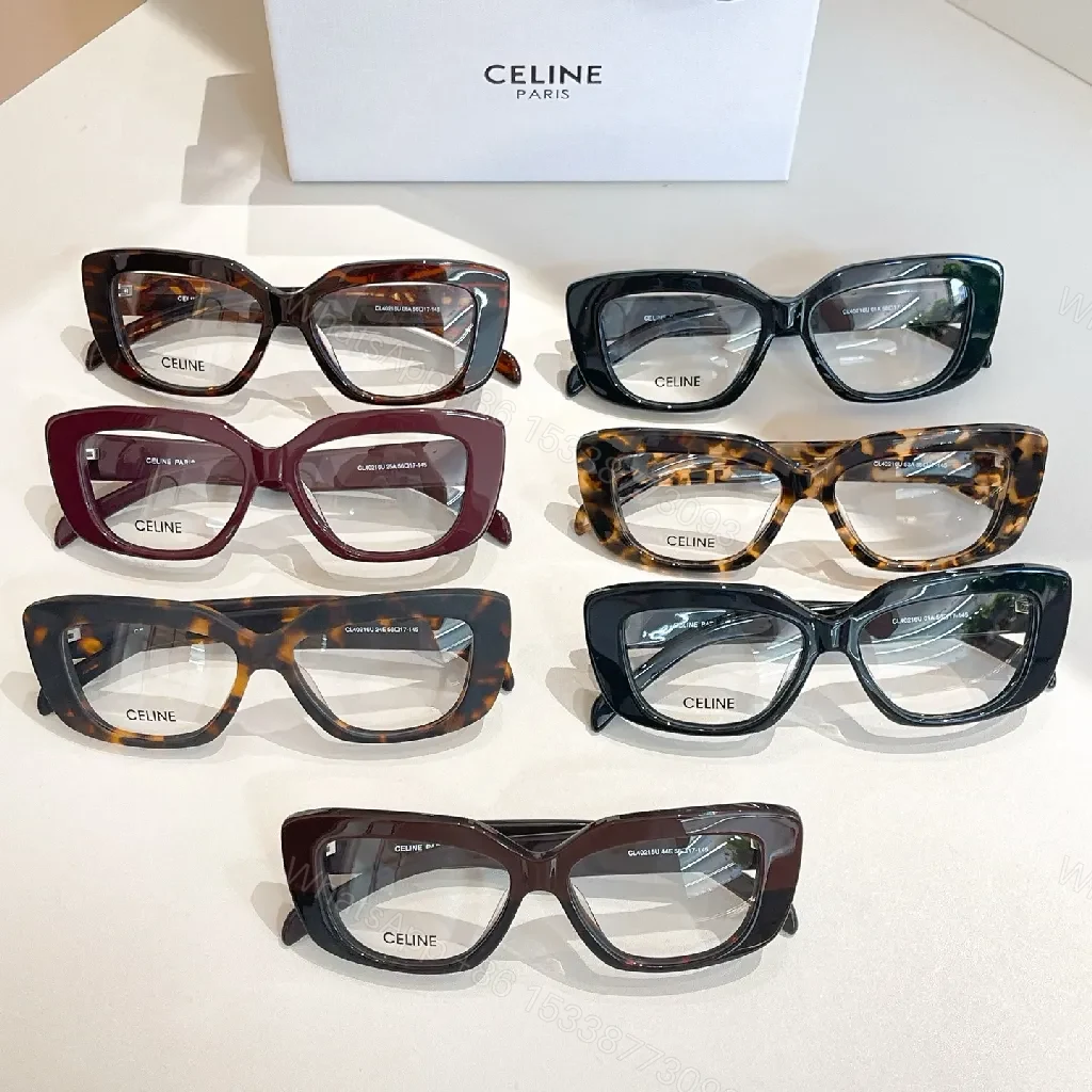 View 6 of Bold Black Acetate Rectangle Eyeglasses with Gold Branding