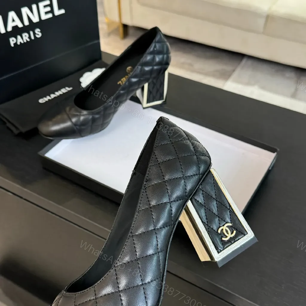 View 7 of Quilted Leather Pumps — City-Ready Comfort, Almond Toe