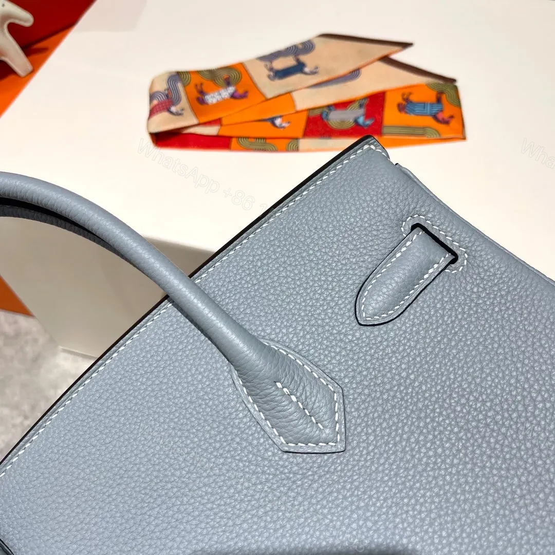 View 4 of HN 30CM CLOUD BLUE TOGO LEATHER SILVER HARDWARE