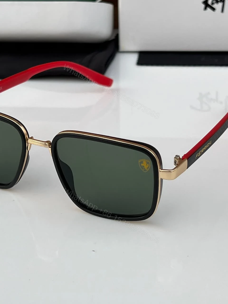 View 5 of Ray-Ban Tech Ferrari Edition Gold-Black Square Sunglasses