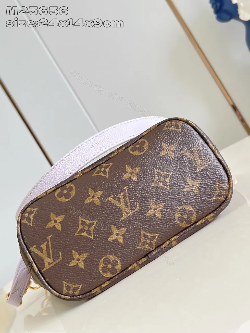 View 5 of Soft-Pink Monogram Mini Bag: Structured Luxe Carryall