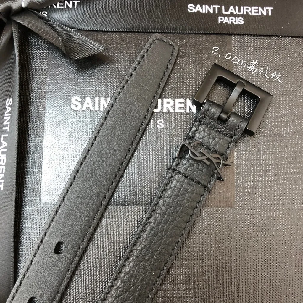 View 2 of Minimalist Black Leather Belt: Textured Grain, Matte Buckle, Versatile Style