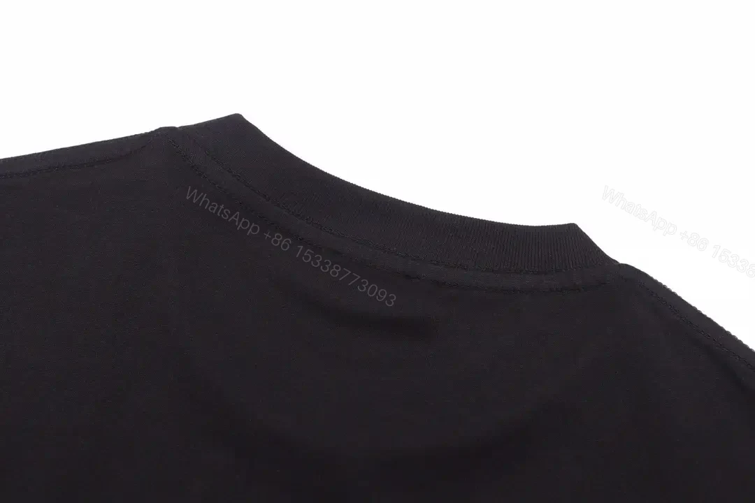 View 7 of Black Cotton Tee Crew Neck with White Horse Carriage Print CELINE PARIS T-shirt