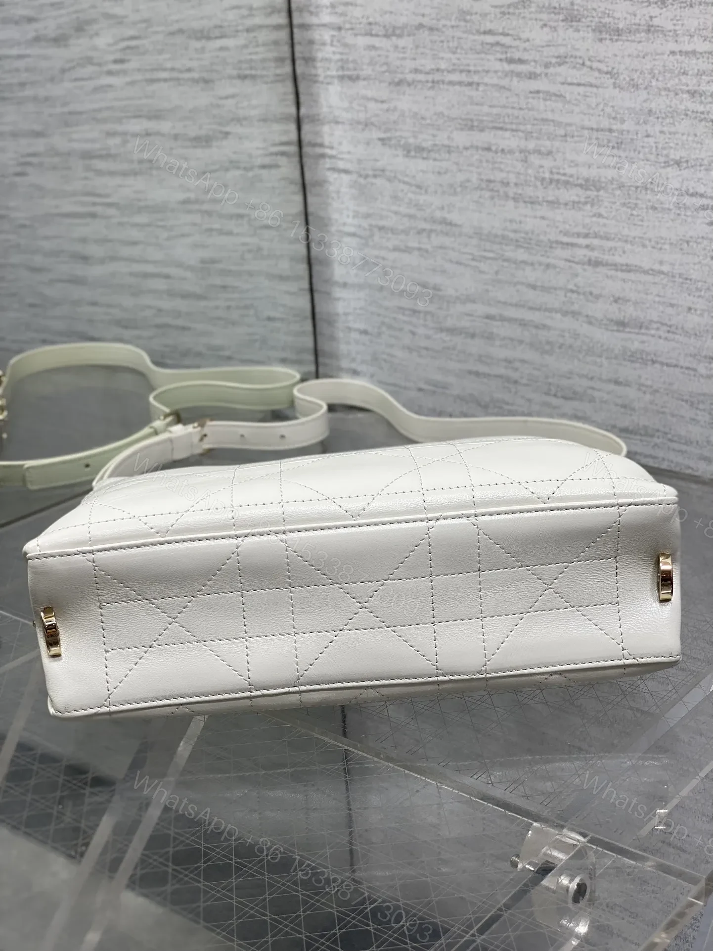 View 5 of Dior Trianon Bag in White Gold Hardware