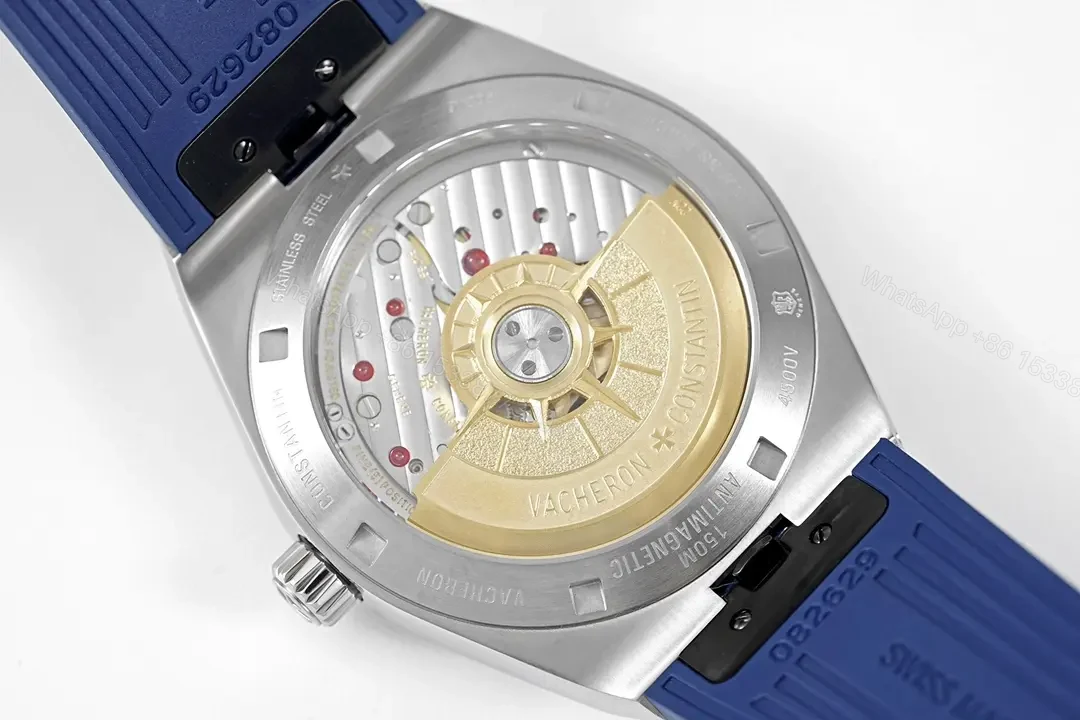 View 8 of 8F Factory Vacheron Constantin Overseas Blue Dial Stainless Steel Watch with Interchangeable Strap System
