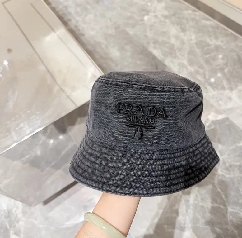View 7 of Dark-Wash Prada Milano Bucket Hat: Subtle Luxe Edge