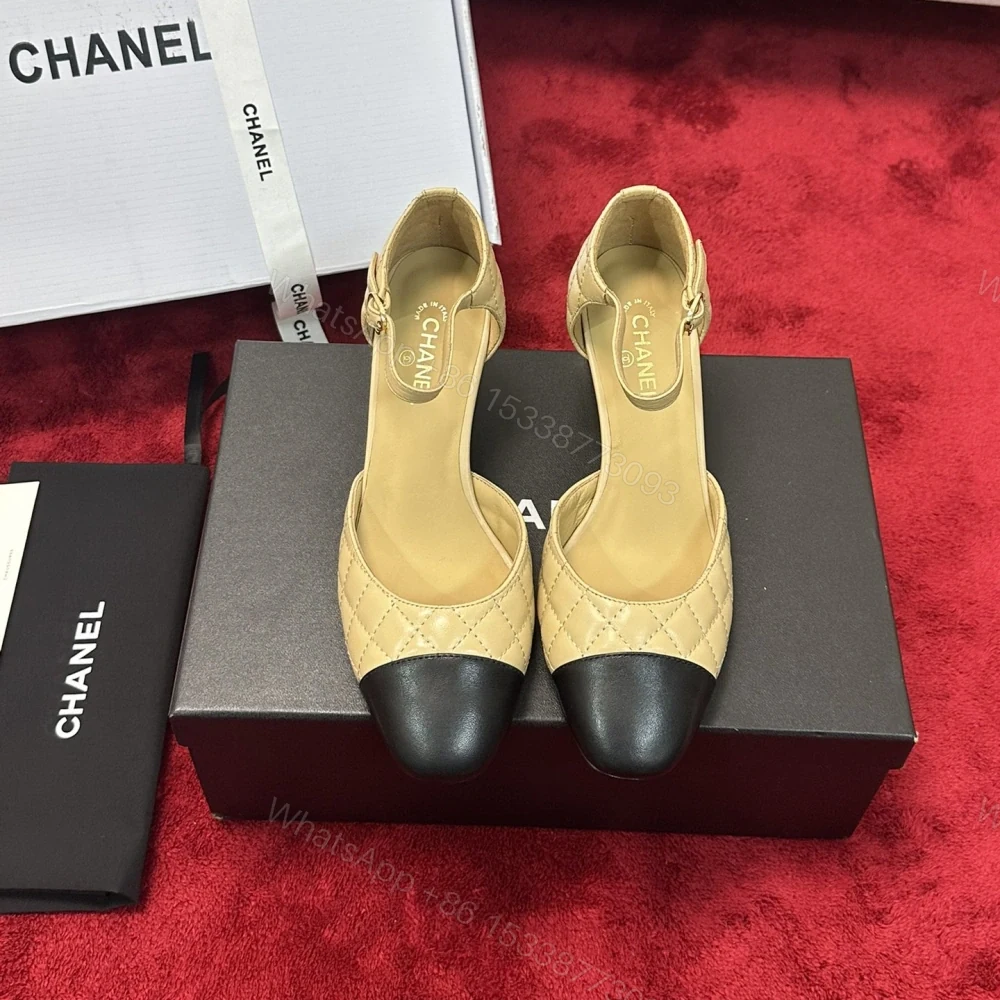 View 8 of 高仿Chanel*G38441A露邊高跟單鞋小牛皮黃色4.5CM免檢版
