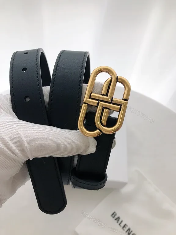 View 8 of Black Leather Belt with Gold Buckle â€“ Signature Luxury Belt