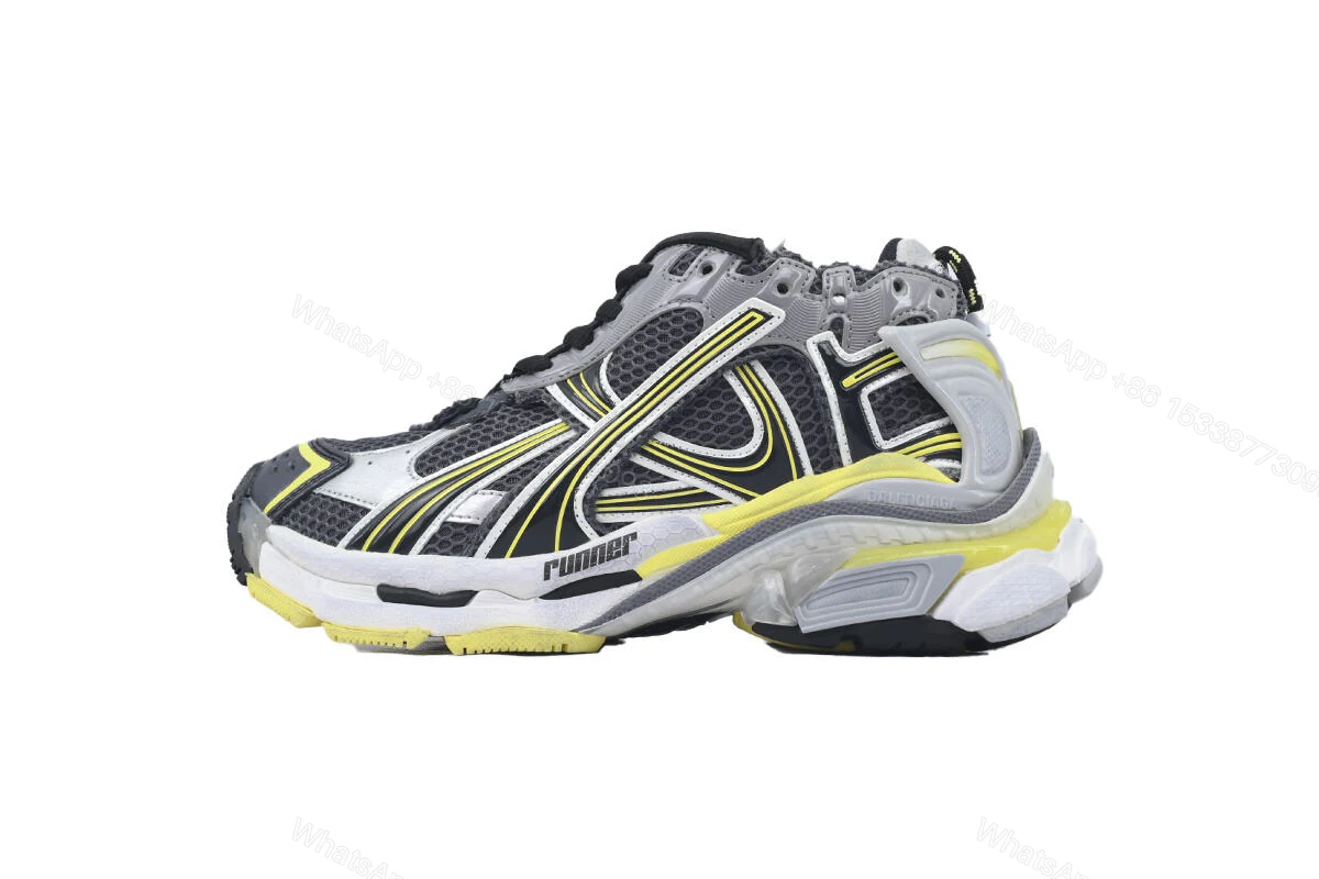 View 8 of Balenciaga Runner Sneaker Grey Black Yellow 772767 W3RMU 1279