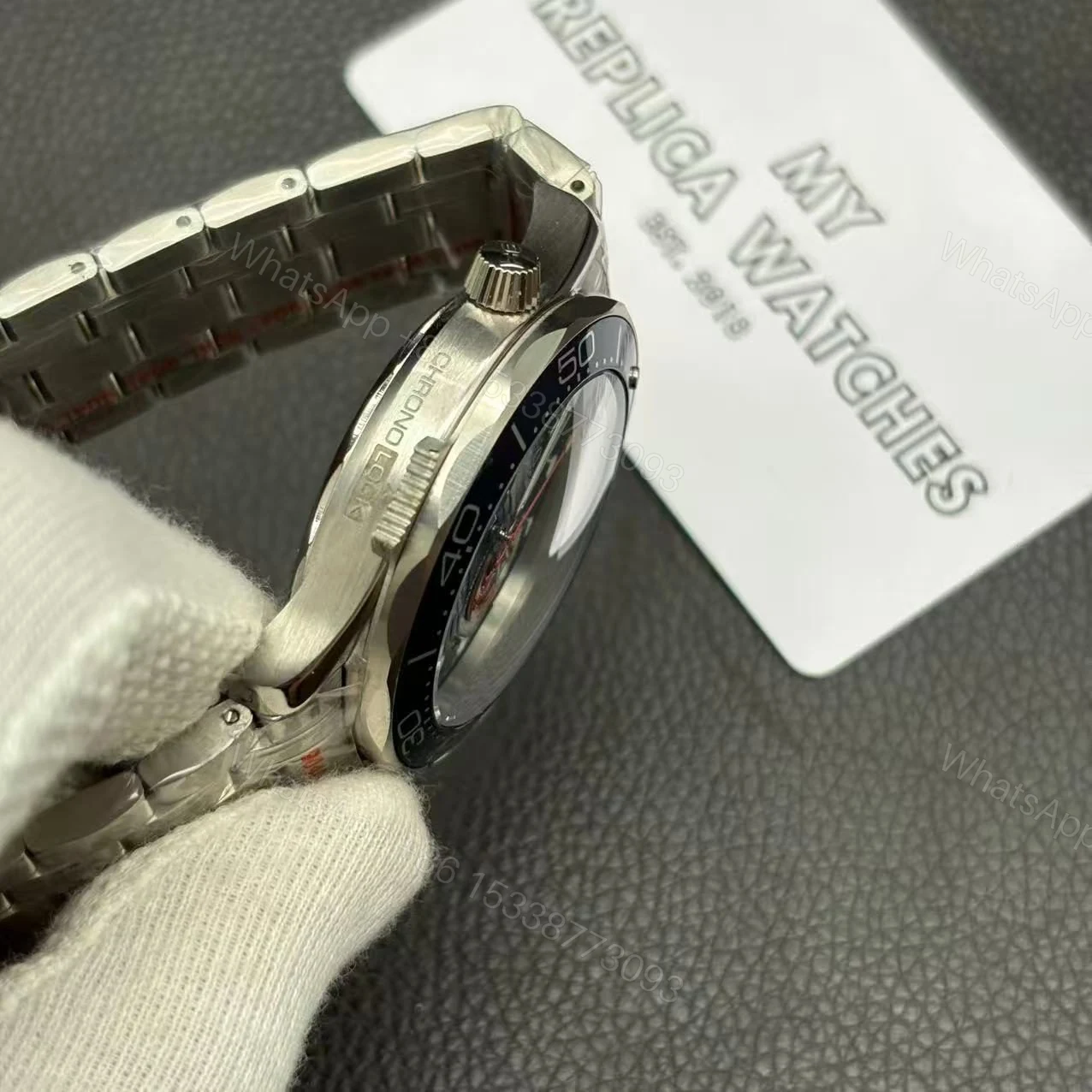 View 5 of Replica Omega Seamaster Diver Chronograph 44mm – Replica (Ref: O21030445103002)