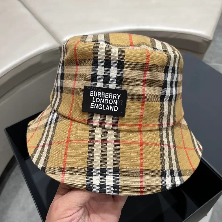 View 3 of Burberry Plaid Bucket Hat - Signature Pattern, Luxe Comfort