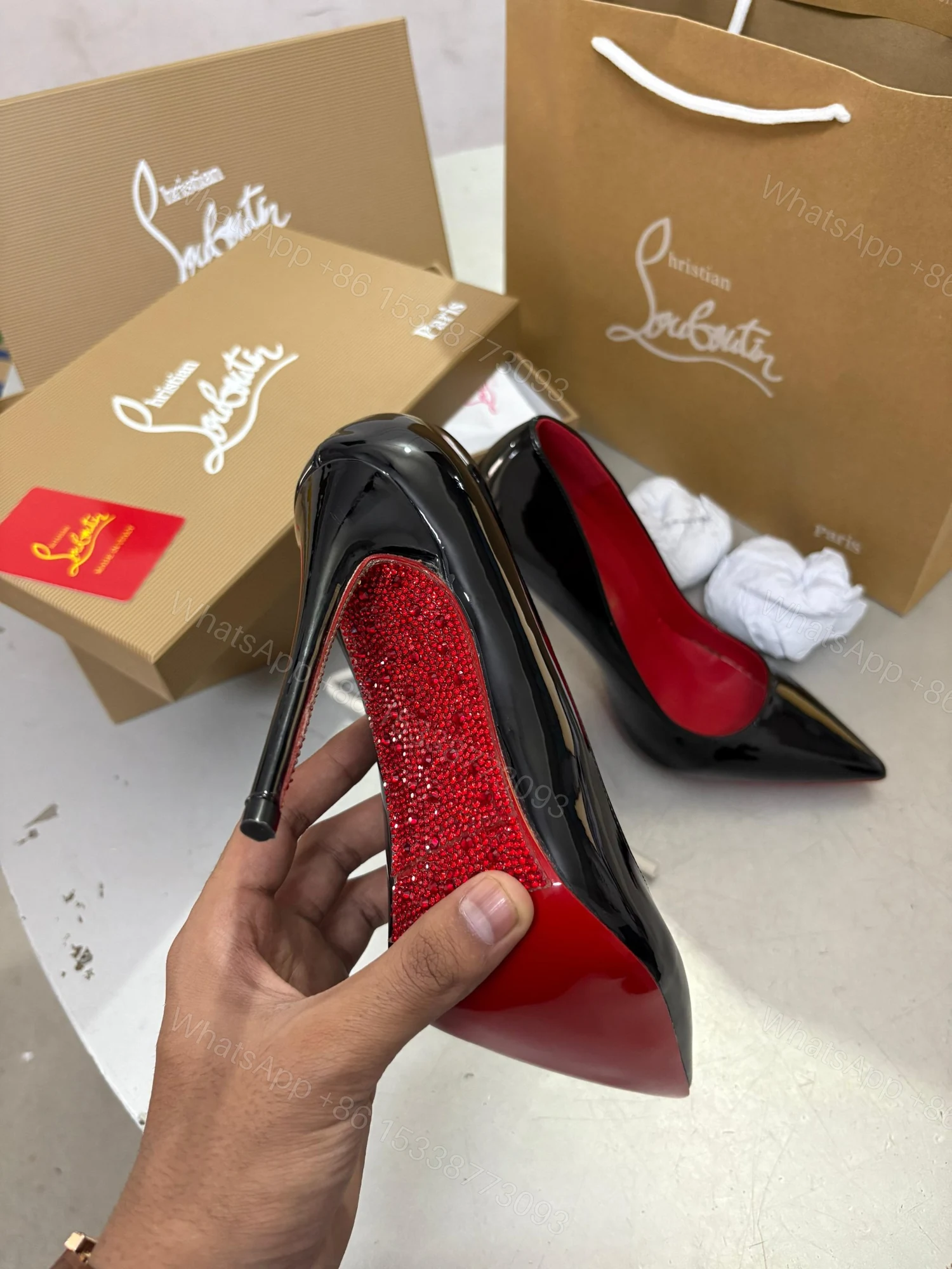 View 2 of First Copy Christian Louboutin Black Heels