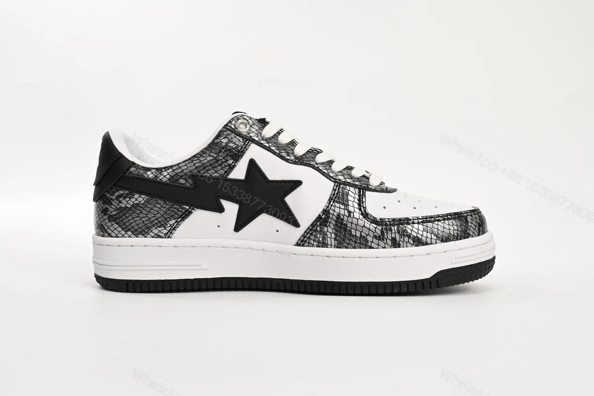 View 2 of A Bathing Ape Bape Sta Low Black Black Snake Skin 1180 191 009