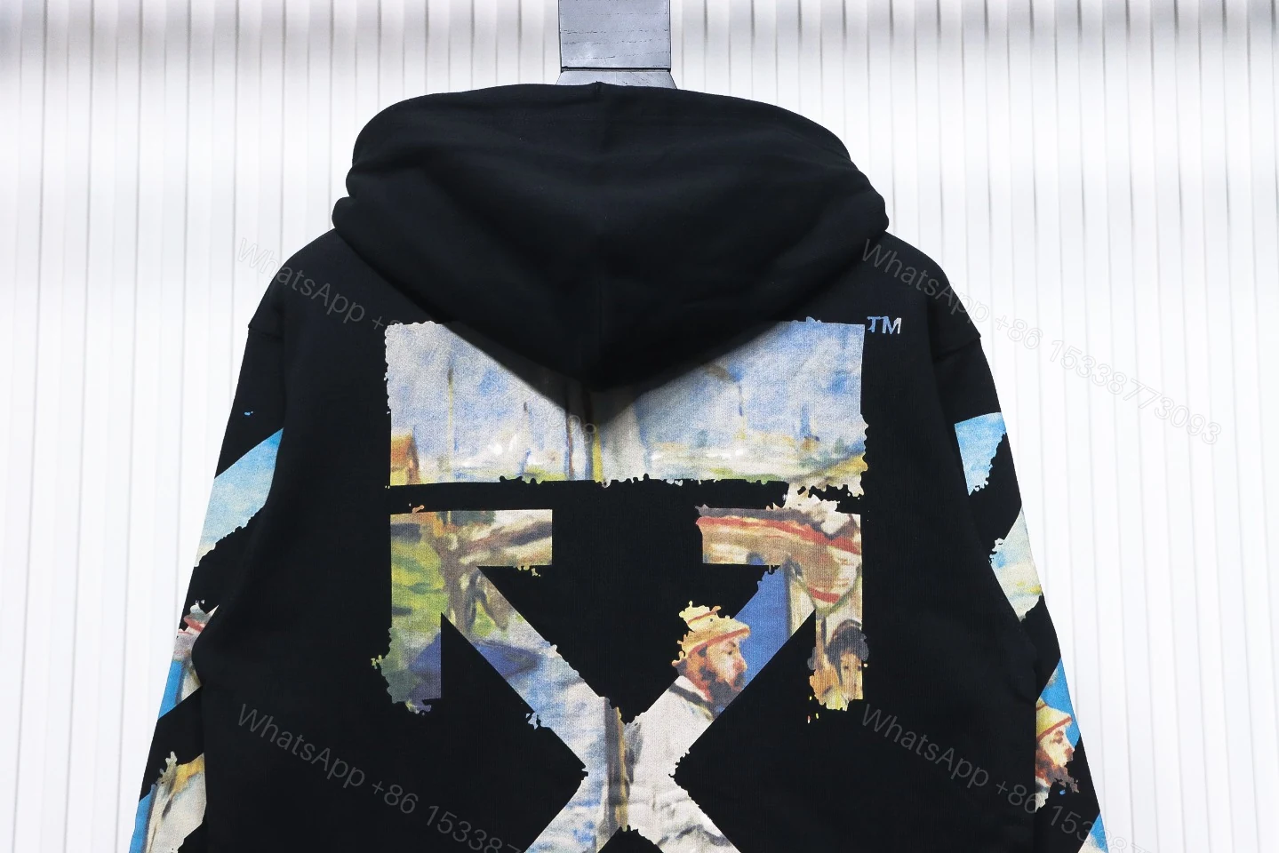 View 2 of Off-White Oil Painting Printed Black Zipper Hoodie