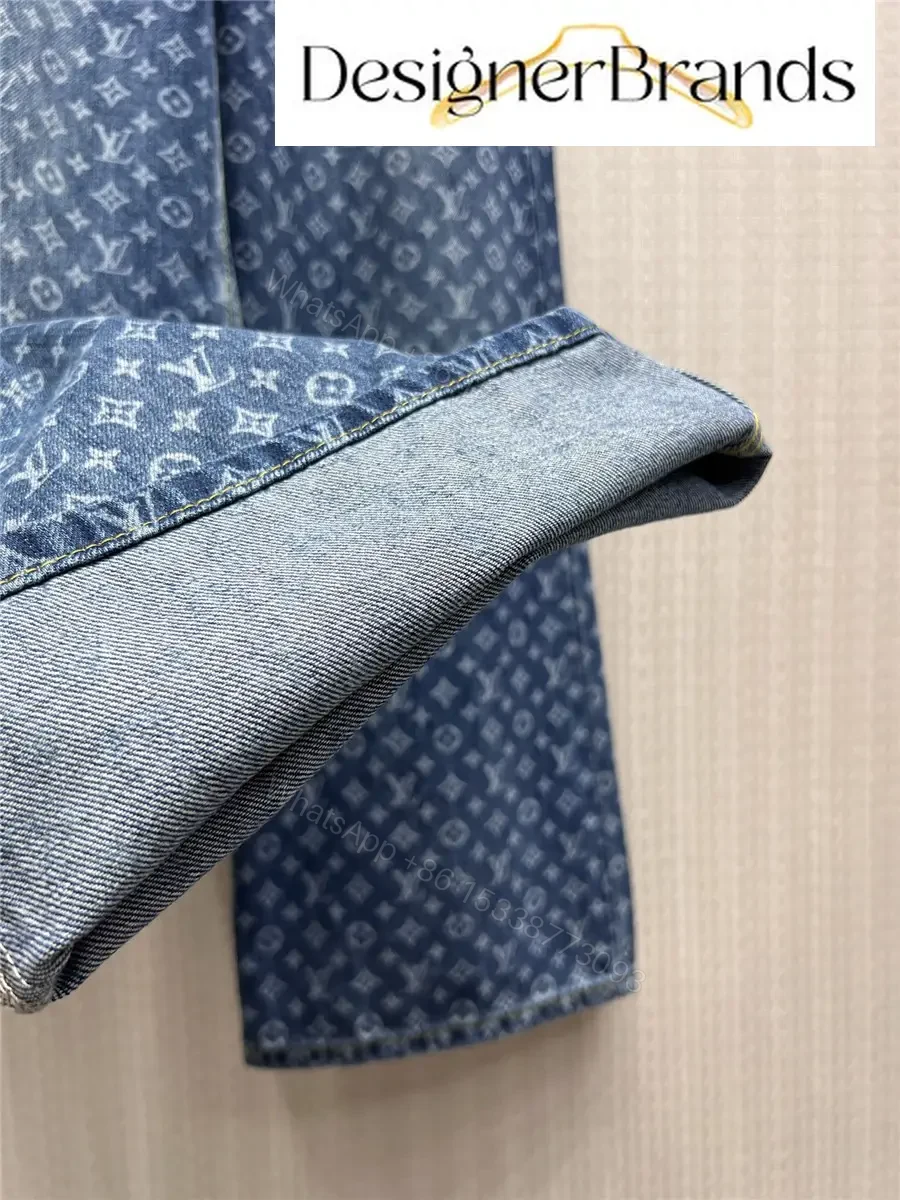 View 8 of Louis Vuitton Monogram Print Straight-Leg Jeans