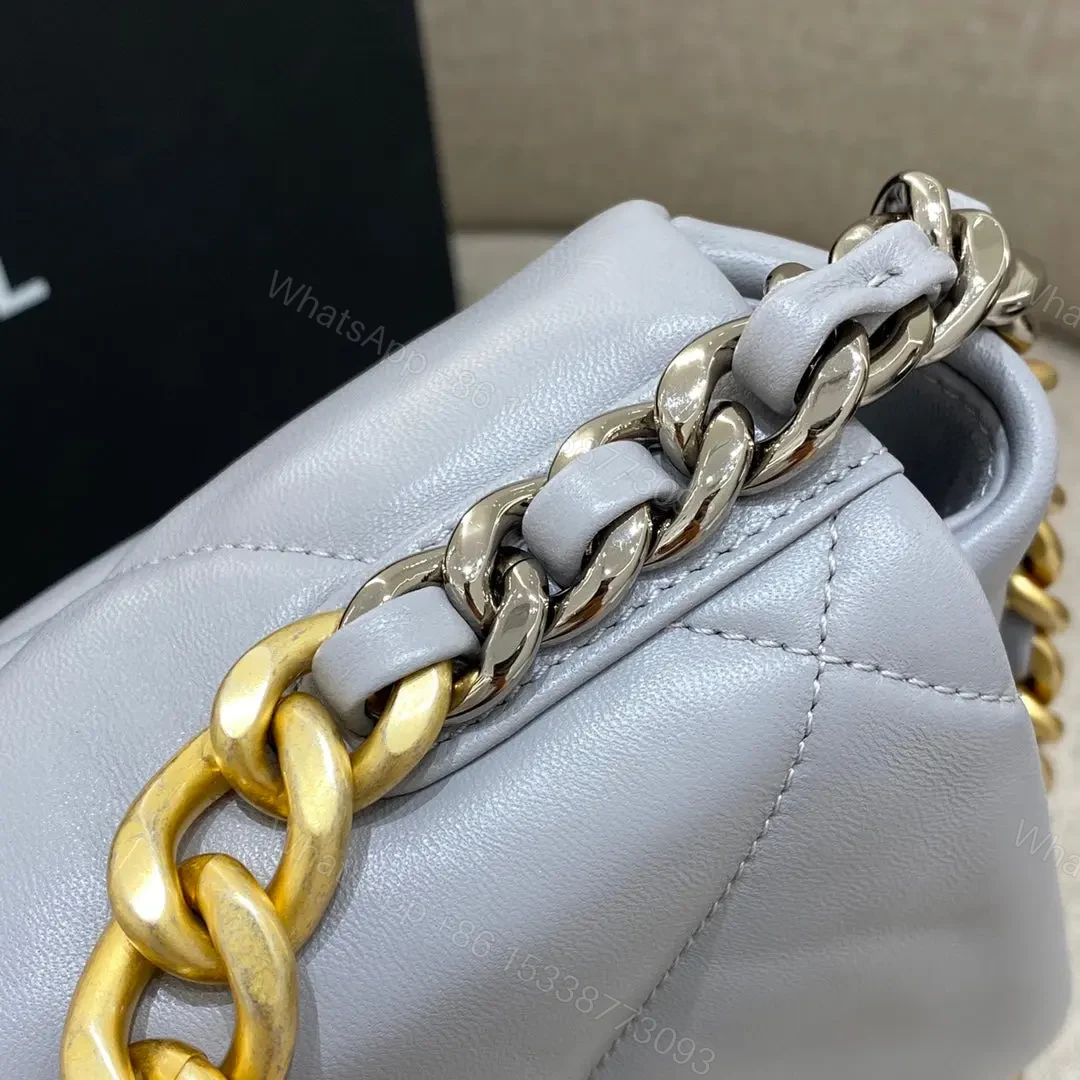 View 5 of CHANEL 19 Bag Small Light Grey