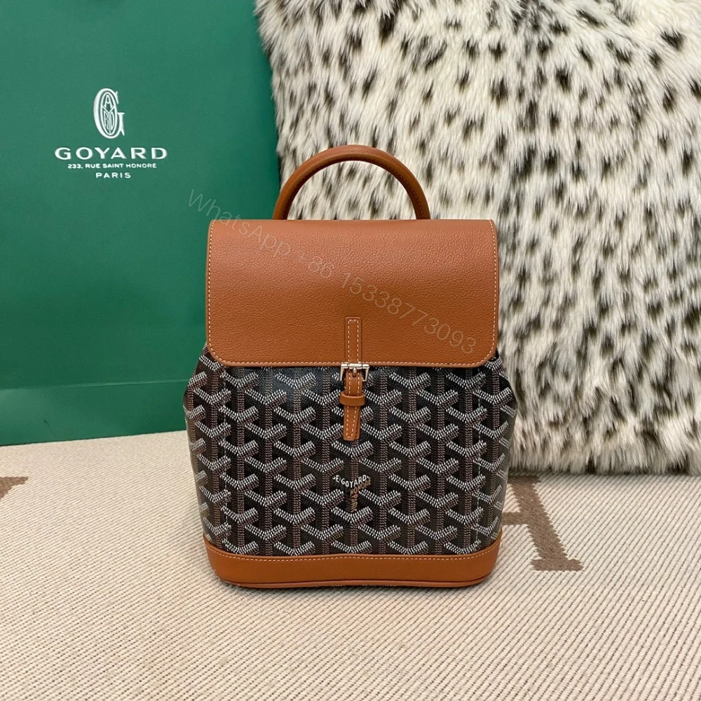 高仿Goyard*ALPIN2經典老花滿印雙肩包棕色免檢版 — view 1