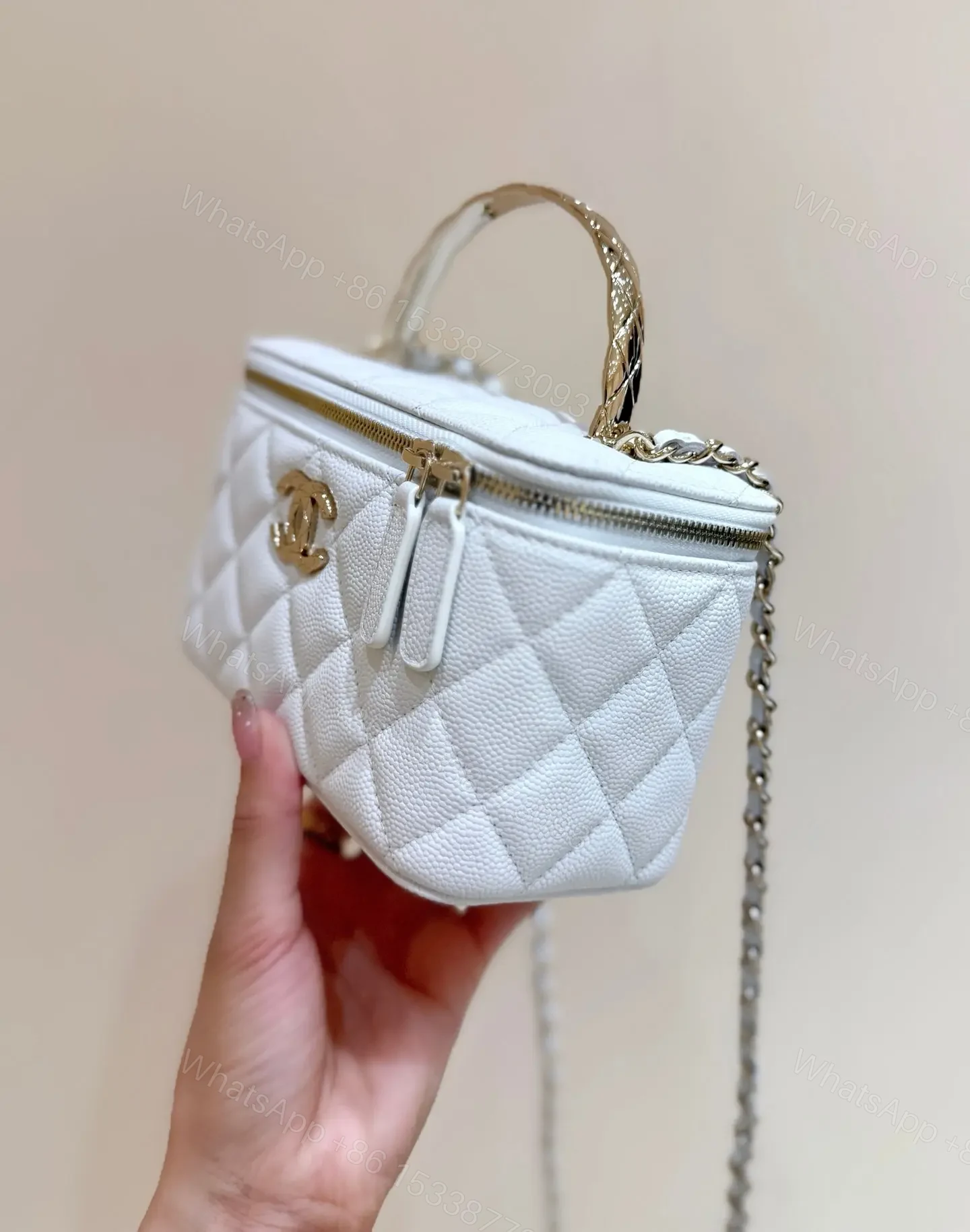 View 3 of Chanel Vanity Case Small White Gold Hardware