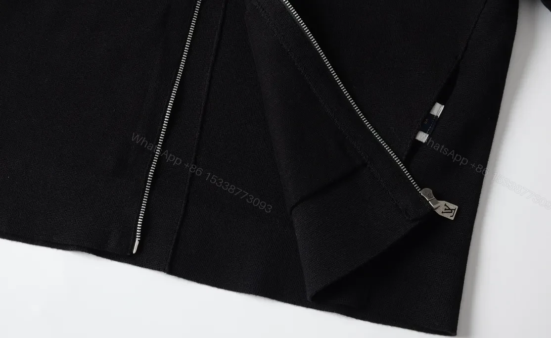View 9 of Bold Black Zip Jacket with Textured LV Detailing