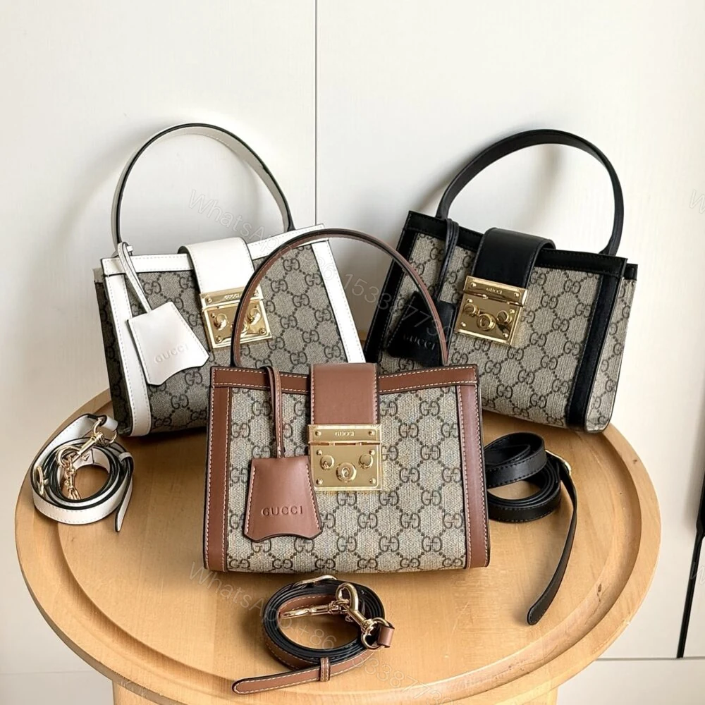 View 9 of Gucci Padlock Small Top Handle Bag Beige And Dark Brown 20Cm ‎‎841653 FAD6L 9758