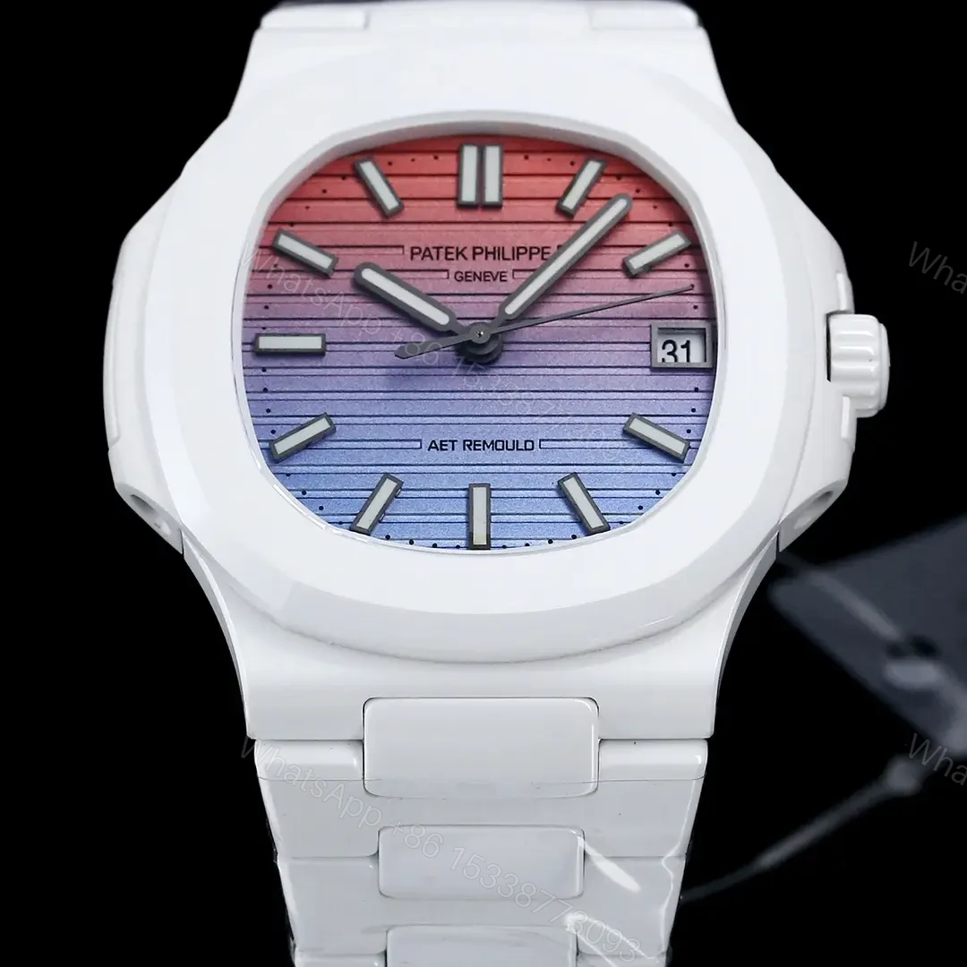 View 6 of Patek Philippe Gradient Nautilus Watch White Ceramic Bracelet Ultimate 40MM PP-NAU-GRAD-PBL-WCER40
