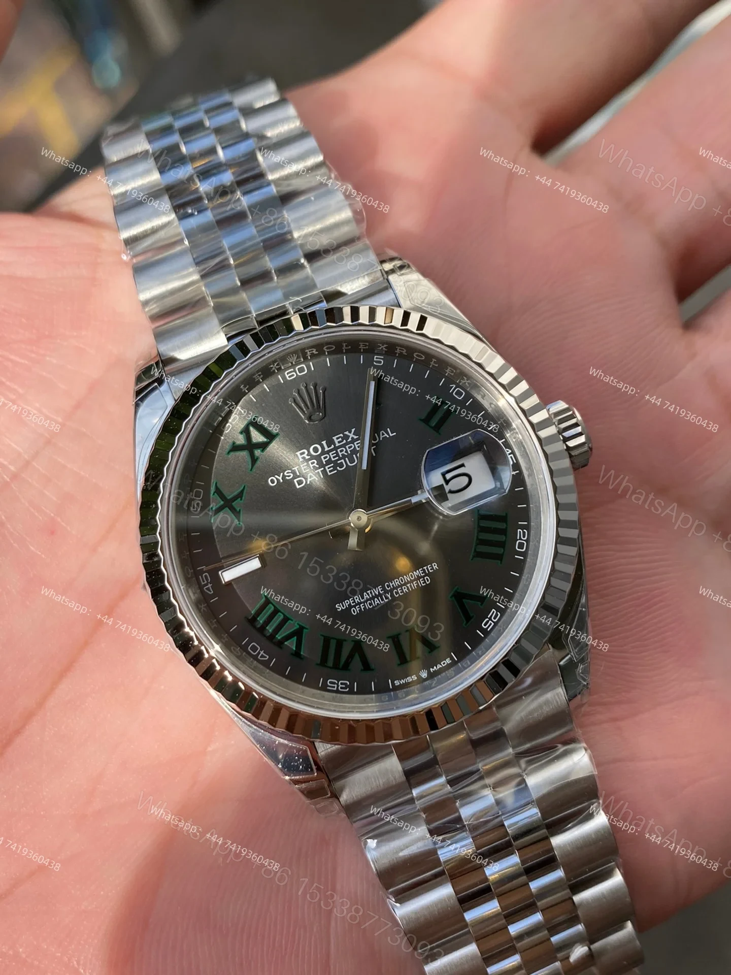 View 4 of Rolex Datejust M126234-0045 Grey Roman Dial 1:1 Replica Jubilee 36MM 3235 Movement Super Clone Watch