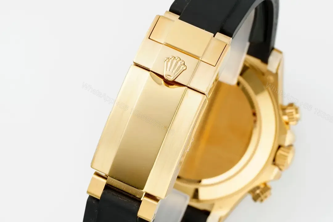 View 6 of Premium Rolex Daytona Orange Sapphire Gold replica 40MM Black Rubber Strap EditionRG-DAYTONA-ORANGE-SAPPHIRE-GOLD-RUBBER-40