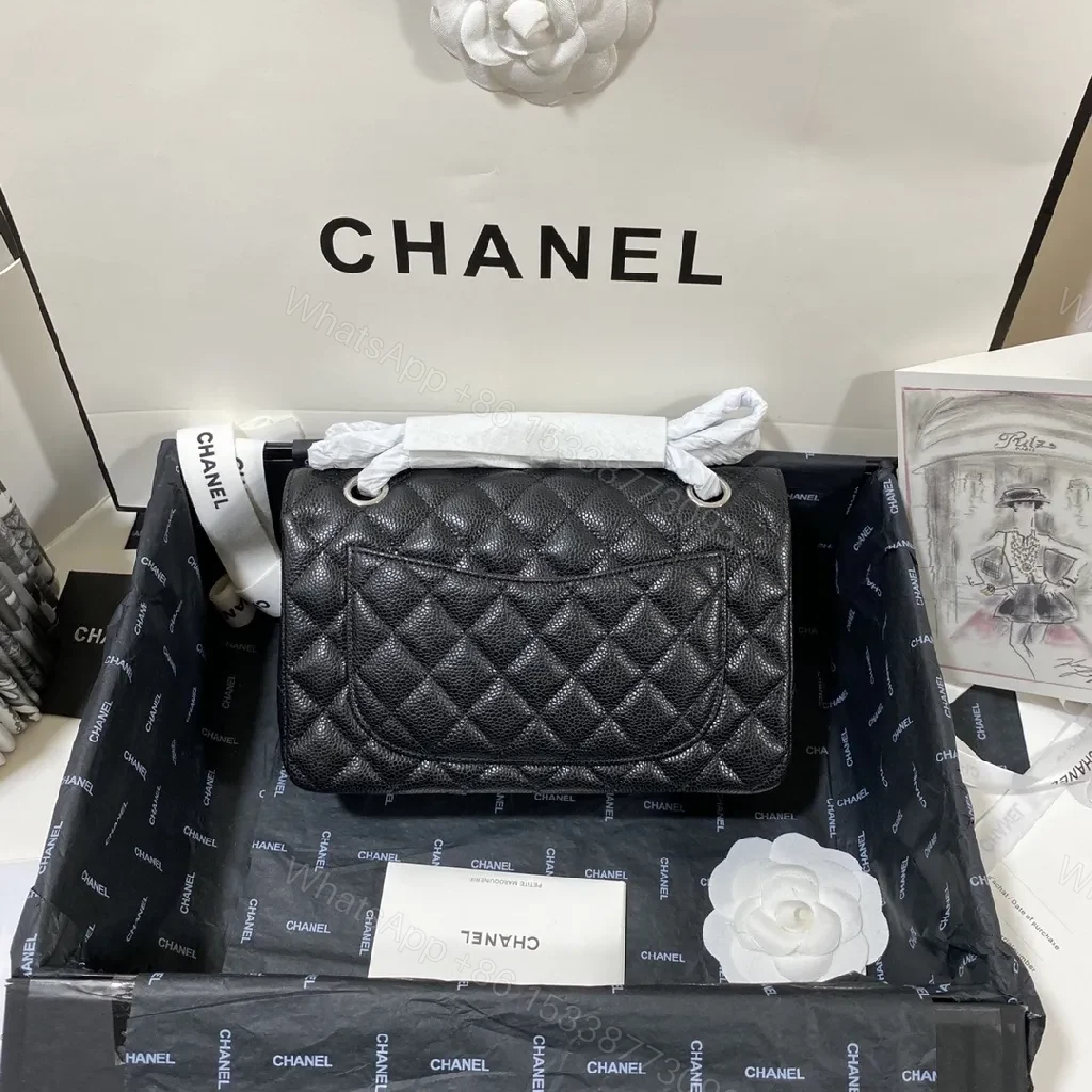 View 2 of Quilted Black Flap Shoulder Bag – Modern Classic Style, Timeless silhouette