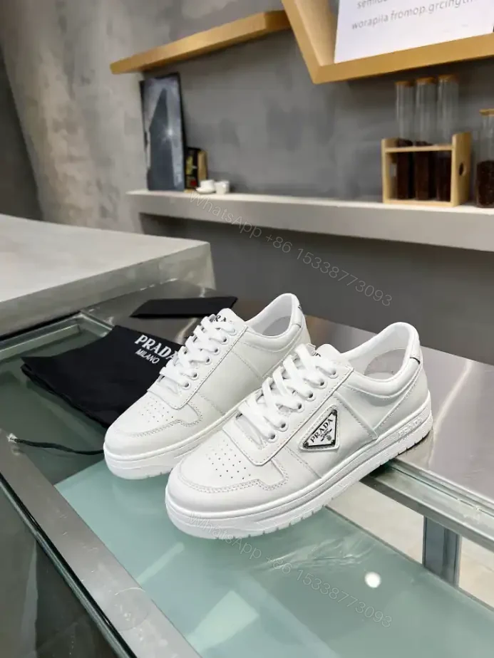 View 9 of PRADA DOWNTOWN BRUSHED LEATHER SNEAKERS – PRD035