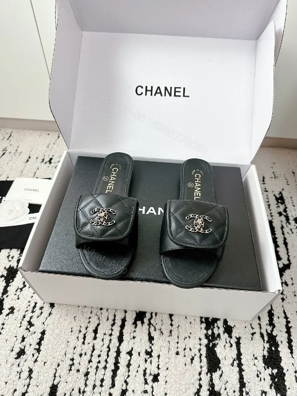 View 5 of Chic Satin-Trim Slide Sandals: Luxe Minimalist Comfort