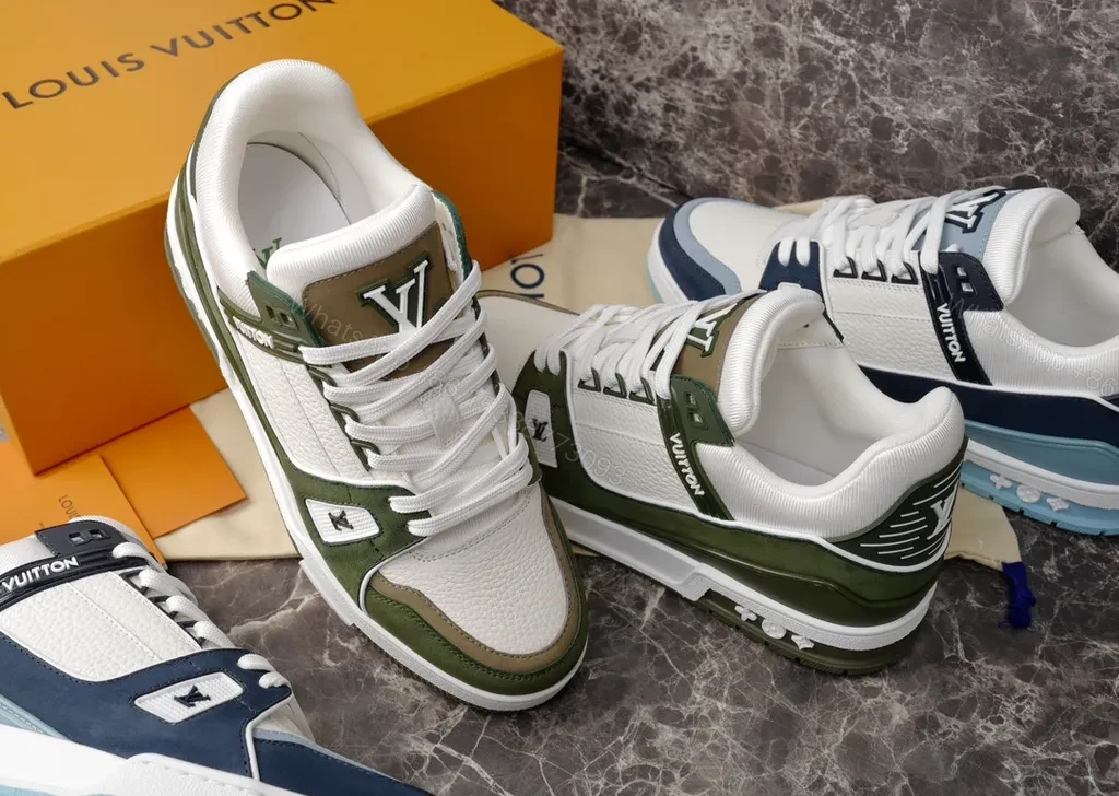 View 6 of White Olive LV-Style High-Tops: Leather, Suede, All-Day Comfort
